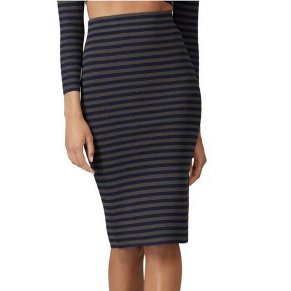 GOOD‎ AMERICAN The Line Up Midi Pencil Skirt Size Small - Picture 1 of 7